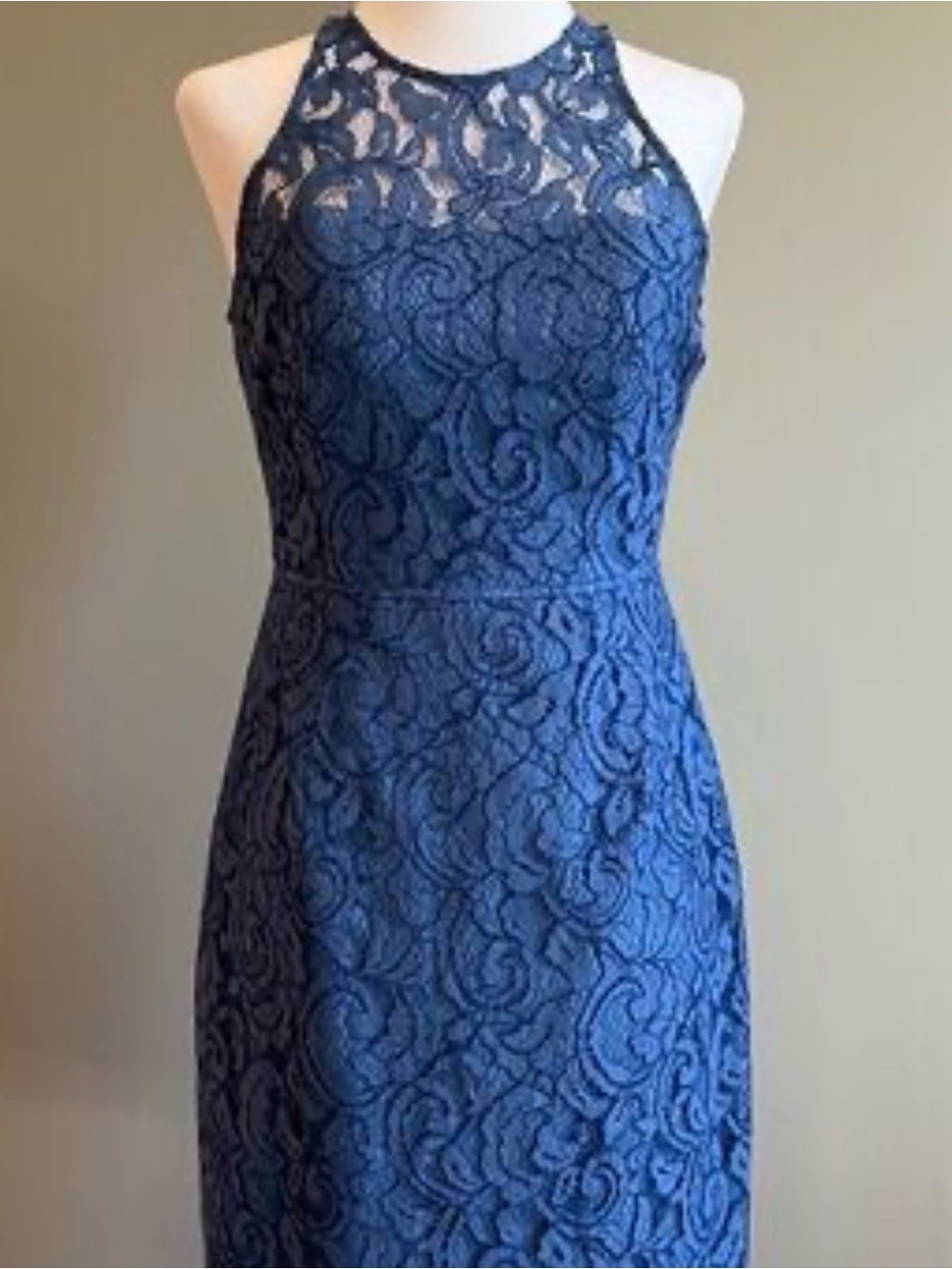 J. Crew Royal Blue Lace Midi Sheath Dress